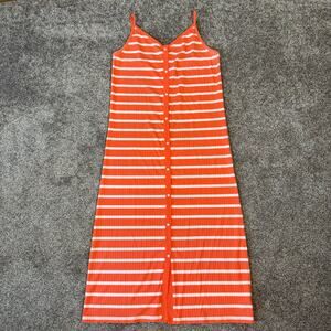 Aerie Women's Size XXL Ribbed Midi Button Down Tank Dress Y2K Beach School Girl